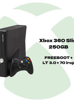 Игровая приставка xbox 360 slim 250gb (freeboot+lt 3.0 + игры) б/у