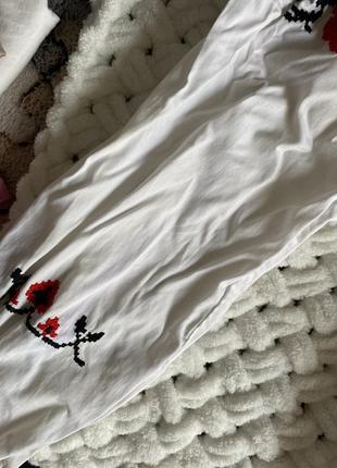 Вышивка женская / вышивка на вышиванке / белая рубашка женская с вышивкой крестом / женский украинский наряд / обмен2 фото