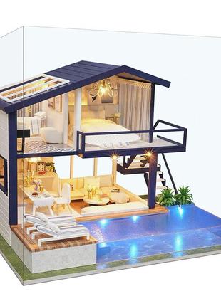 Кукольный дом конструктор diy cute room a-066-b вилла с бассейном для девочек 36шт