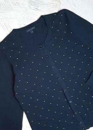 💝2+1=4 брендовий темно-синій кардиган светр в горошок tommy hilgiger, розмір 48 - 502 фото
