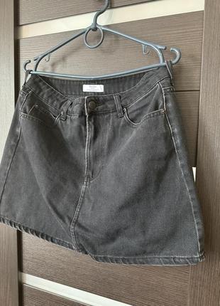 Черная джинсовая юбка bershka