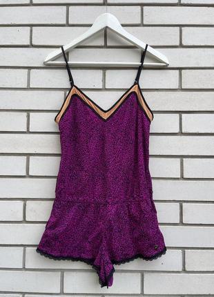 Фиолетовый ромпер для сна с леопардовым принтом juicy couture