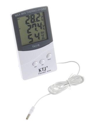 Метеостанція, гігрометр, вологометр ta 318 з виносним датчиком температури (3347)