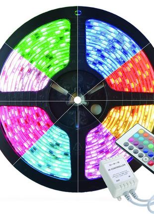 Стрічка світлодіодна в силіконі на клейкій основі ip65 rgb 5050 — повний комплект 5 метрів (95262)3 фото