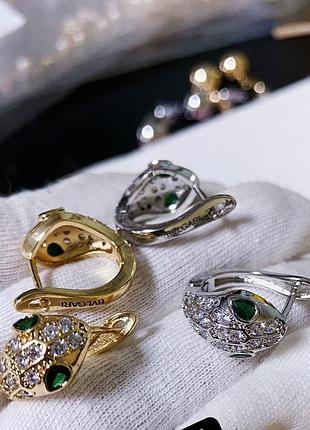 Серьги  змеи из медицинского золота stainless steel, xuping позолоченные