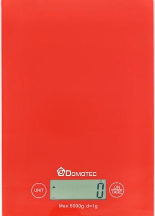 Электронные кухонные весы domotec ms-912 до 5 кг red (3273)