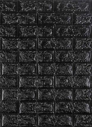 3d панель самоклеющаяся кирпич черный 700x770x7мм (019-7) sw-00000063