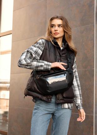 Велика чорна жіноча поясна сумка бананка sambag dynamicdart