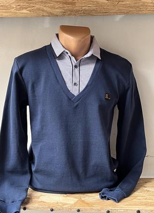 Чоловіча синя кофта обманка