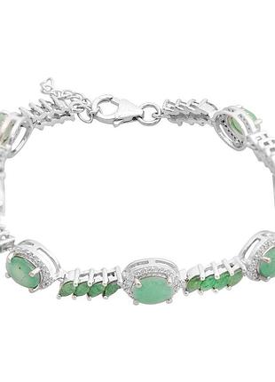Серебряный браслет ogosilver с натуральным изумрудом 9.543ct, вес изделия 13,23 гр (2166771) 1720 размер