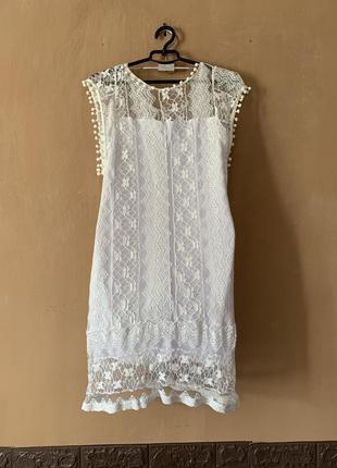 Отличное белое платье для дюйсмолочки размер s. xs3 фото