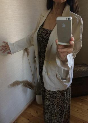 Женский льняной  бежевый пиджак  париж5 фото