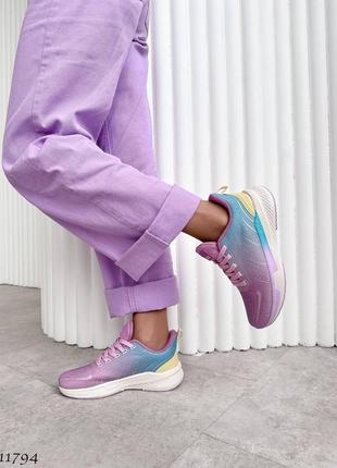 Дуже зручні текстильні кросівки рожево - бірюзові7 фото