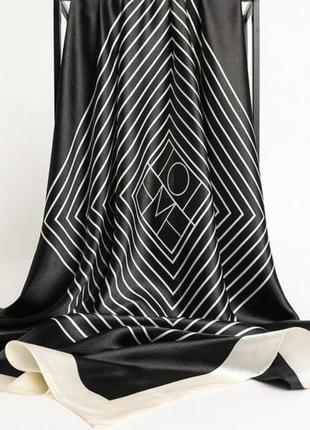 Шовкова хустка в стилі toteme хустина платок на шию на сумку косинка шарф шовк армані 90×904 фото