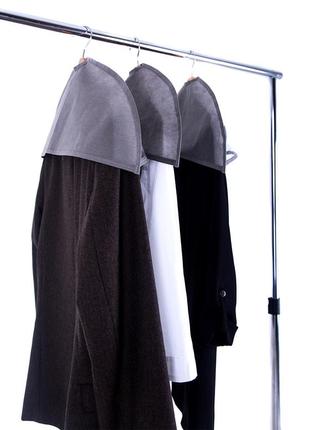 Комплект накидок-чохлів для одягу 3 шт (сірий)2 фото