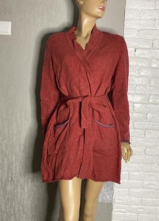 Шерстяний кардиган з поясом