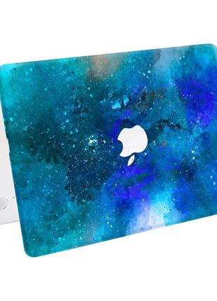 Чехол пластиковый для apple macbook pro / air голубые краски (blue paints) макбук про case hard cover матово-білий5 фото