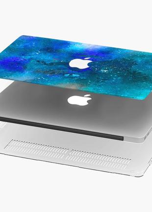 Чехол пластиковый для apple macbook pro / air голубые краски (blue paints) макбук про case hard cover матово-білий4 фото