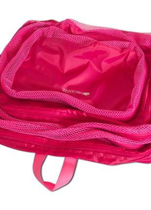Набір 5 шт. сумки дорожні органайзери (рожевий)6 фото