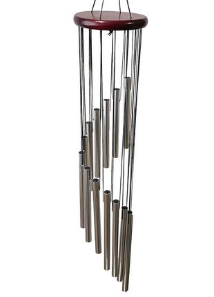 Музыка ветра 15 металлических трубочек серебристая 68х11 см (с5657)