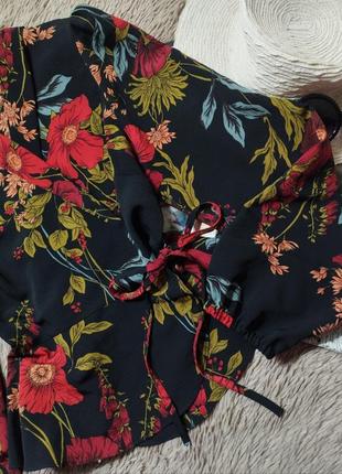 Шикарная блузка на запах с объемными рукавами/блуза/рубашка3 фото