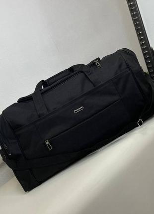 Мужская, женская дорожная спортивная сумка черная4 фото