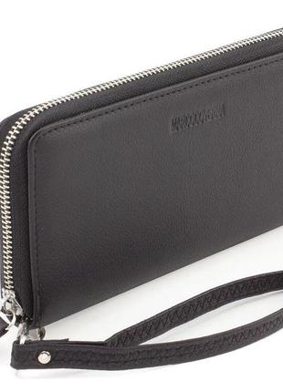 Кожаный мужской кошелек-клатч на молнии 19х9,5 marco coverna m38-3 small (21593) черный
