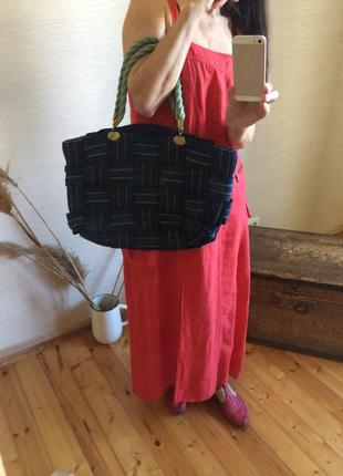 Жіноча літня плетена сумка5 фото