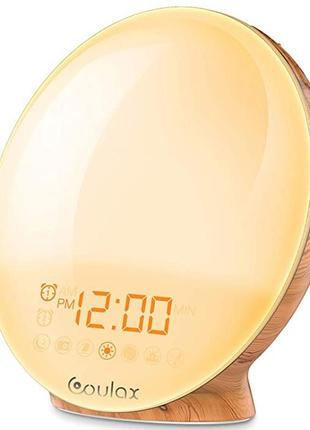 Настільний годинник з нічником coulax wake up light  вітринний варіант настольные часы с ночником