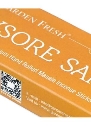 Garden fresh mysore sandal ароматические палочки майсурский сандал 15 грамм масальные...