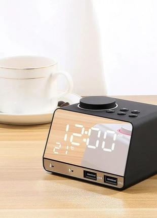 Настільний багатофункціональний годинник, bluetooth колонка, usb-зарядка, fm-радіо anole к11 вітринний варіант