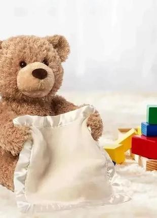 Дитяча інтерактивна плюшева іграшка для малюка ведмедик пікабу peekaboo bear brown 30 см коричне