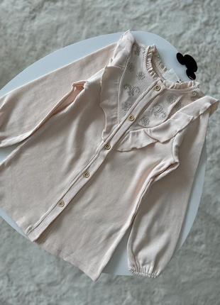 Сукня-сорочка в рубчик з коміром та вишивкою zara5 фото