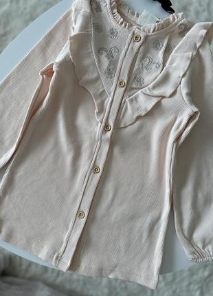 Сукня-сорочка в рубчик з коміром та вишивкою zara8 фото