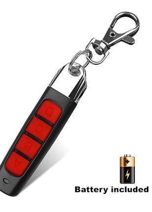 433 мгц пульт дистанційного керування на 4 кнопки, настроюваний — чорний із червоними кнопками