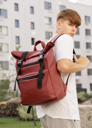 Чоловічий рюкзак ролл sambag унісекс rolltop ltt бордо
