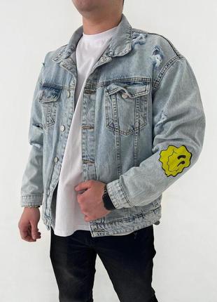 Джинсовка рвано-блакитний смайл