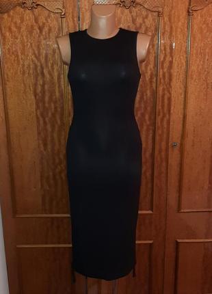 💝2+1=4 отличное черное платье миди на фигуре shein, размер 44 - 464 фото