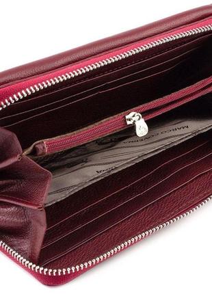 Жіночий гаманець-клатч із натуральної шкіри на блискавці з ремінцем на зап'ястку 19,5х11 marco coverna 6054-4(16642)5 фото