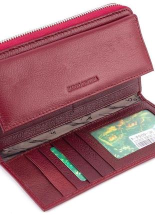 Жіночий гаманець-клатч із натуральної шкіри на блискавці з ремінцем на зап'ястку 19,5х11 marco coverna 6054-4(16642)9 фото