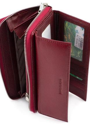 Жіночий гаманець-клатч із натуральної шкіри на блискавці з ремінцем на зап'ястку 19,5х11 marco coverna 6054-4(16642)7 фото