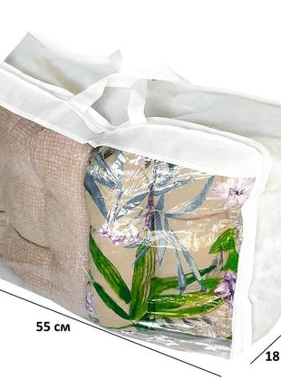 Сумка-чемодан из пвх для одеял и подушек s - 55*45*18 см (белый)3 фото