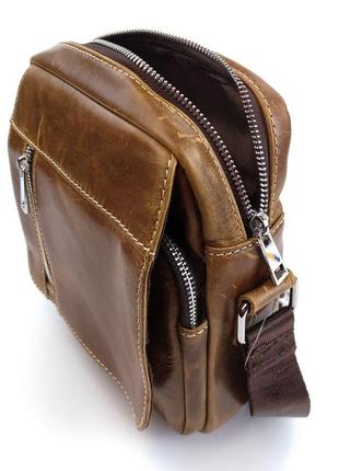 Мужская сумка через плечо jz ns8829-3 светло-коричневая3 фото