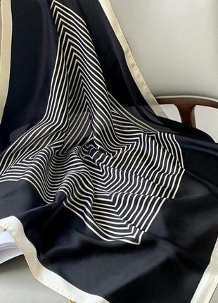 Шелковый платок в стиле toteme платина платок на шею на сумку косынка шарф шелк армани 90×905 фото