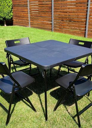 Набір складної мебелі(стіл и 4 стільця), чорний (з сумкою) sw-00001541
