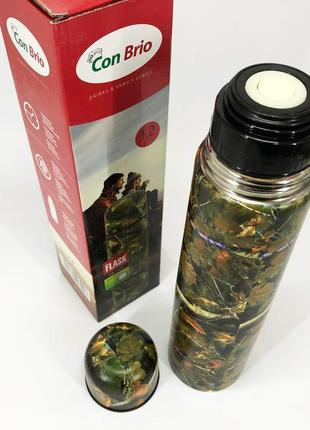 Хороший якісний термос con brio cb-394 1200 мл, термокухоль з qt-224 вакуумною ізоляцією