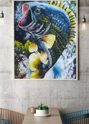 Акриловая картина " рыбалка"4 фото