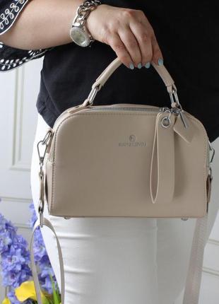 Жіноча стильна та якісна сумка з еко шкіри біла10 фото
