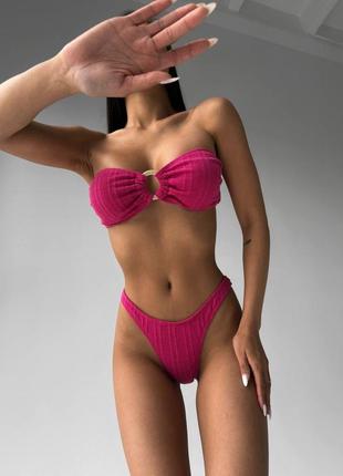 Рожевий купальник бондо ❤️ жіночий купальник ❤️ рожевий роздільний купальник ❤️2 фото