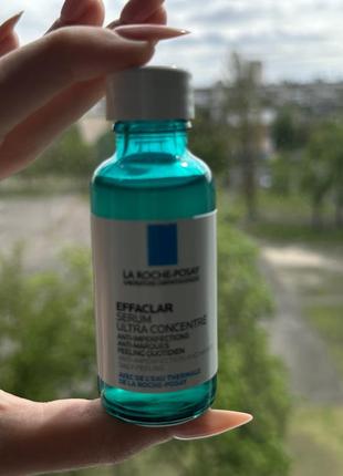 Ультраконцентрована сироватка ефаклар для обличчя з ефектом пілінгу з комплексом трьох кислот la roche-posay effaclar serum